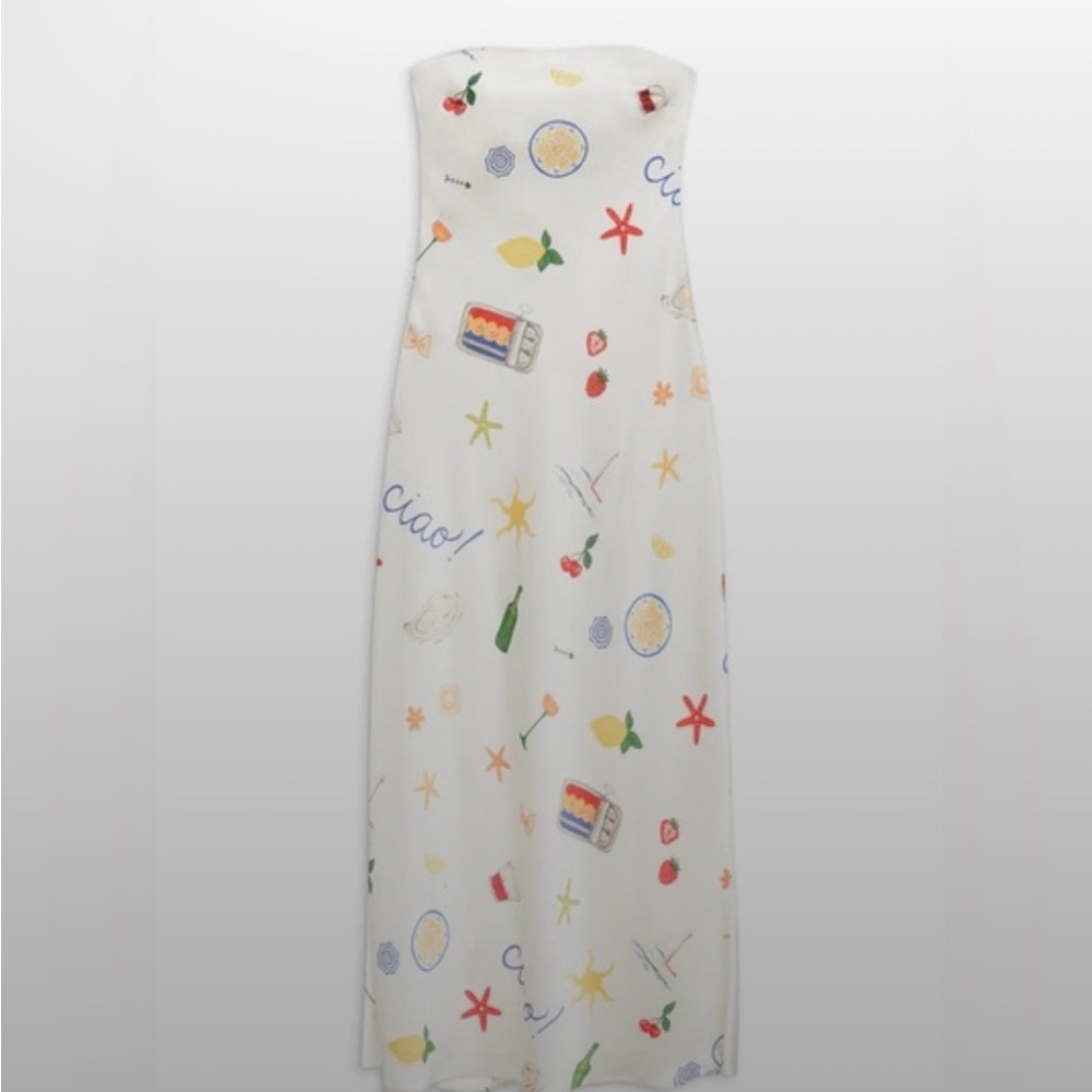 For Love And Lemons White Maxi Dress with Colorful Print